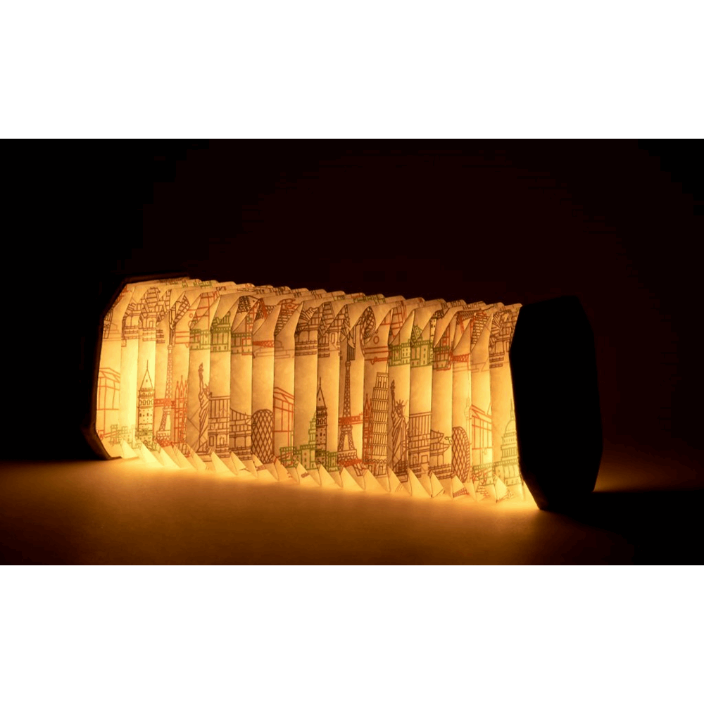 GINGKO VELVET ACCORDION LAMP GREY G006LM