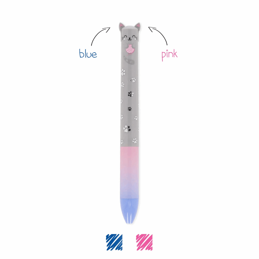 LEGAMI CLICK0027 TWO-COLOUR BALLPOINT PEN - CLICK&CLACK - KITTY