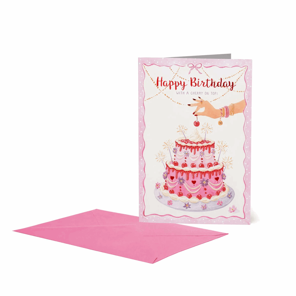 LEGAMI BG0820 LARGE GREETING CARD - CHERRY CAKE