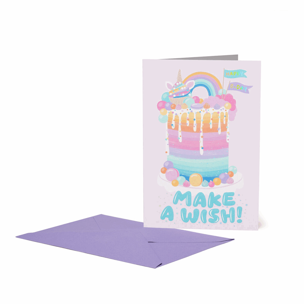 LEGAMI BG0827 LARGE GREETING CARD - UNICORN CAKE