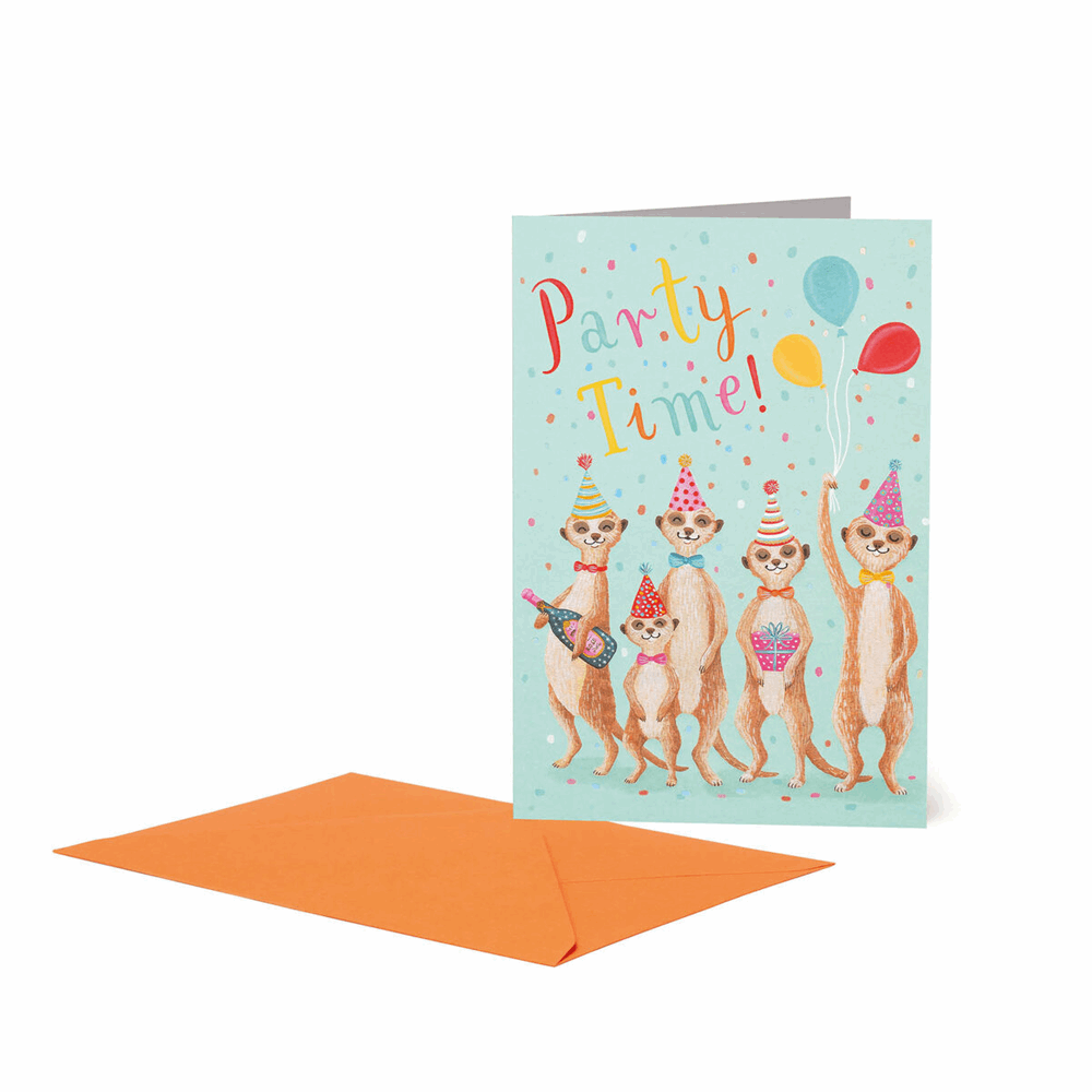 LEGAMI BG0834 LARGE GREETING CARDS -  PARTY TIME MEERKATS