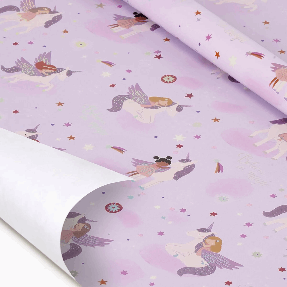 LEGAMI WRAP0039 WRAPPING PAPER - UNICORN PURPLE
