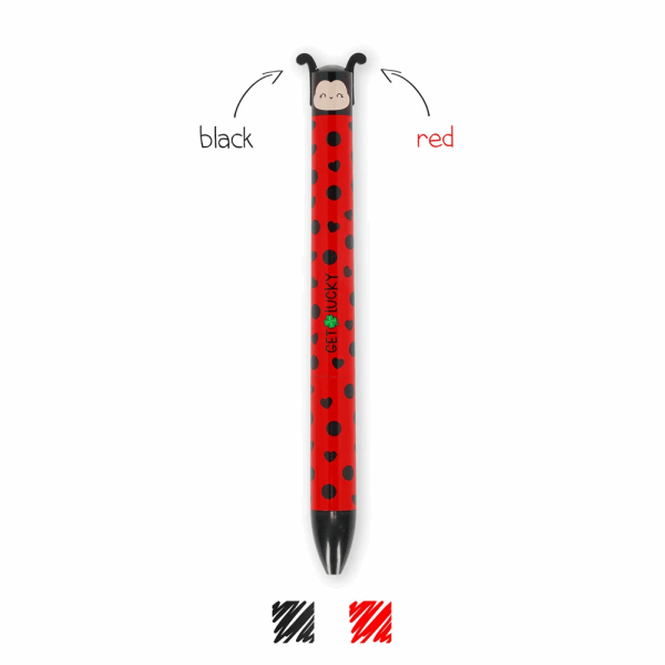 LEGAMI CLICK0030 CLICK&CLACK - TWO-COLOUR BALLPOINT PEN - SECRET SPRING SUMMER 2026 1 - 1 MM - RED/BLACK LADYBUG