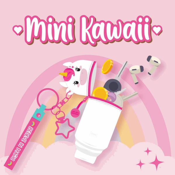 LEGAMI MKAW0003 MINI KAWAII - COIN PURSE WITH KEY RING - UNICORN