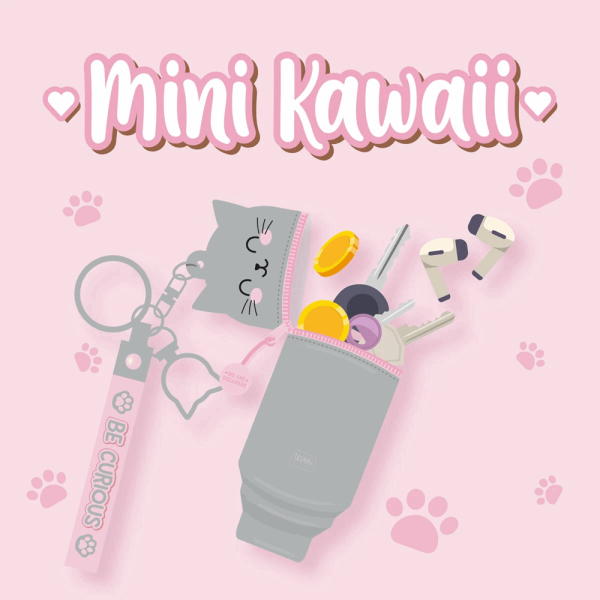 LEGAMI MKAW0004 MINI KAWAII - COIN PURSE WITH KEY RING - KITTY