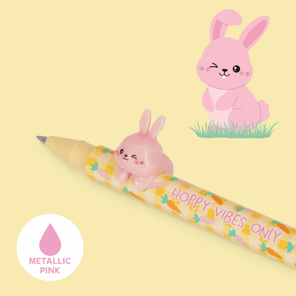 LEGAMI CPPSET2 Set of 2 Gel Pens with Animal Decoration - Lovely Friends - Hoppy Easter