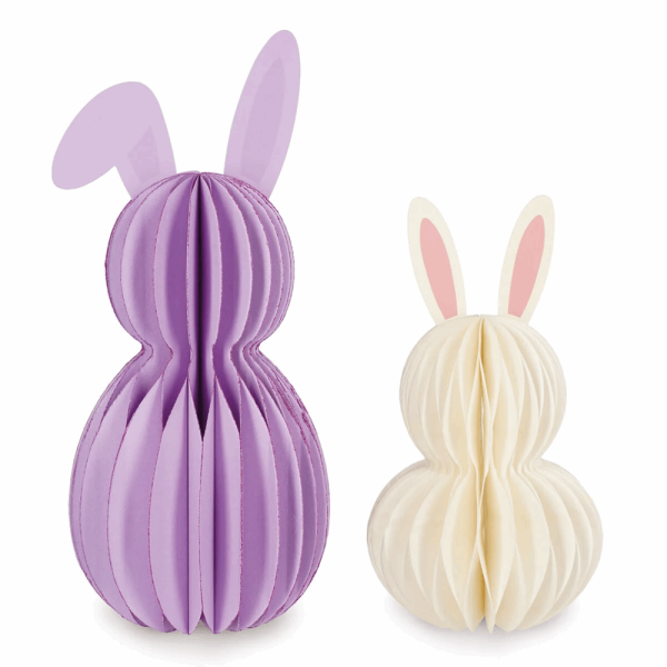 LEGAMI PEB0001 Set of 2 Foldable Paper Bunnies - Hoppy Easter