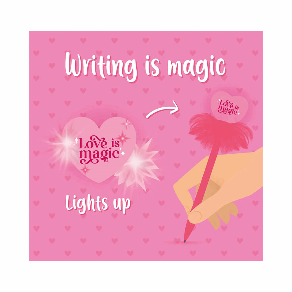LEGAMI HPLKIT1 LIGHT-UP HEART BALLPOINT PEN - WRITING IS MAGIC - HEART