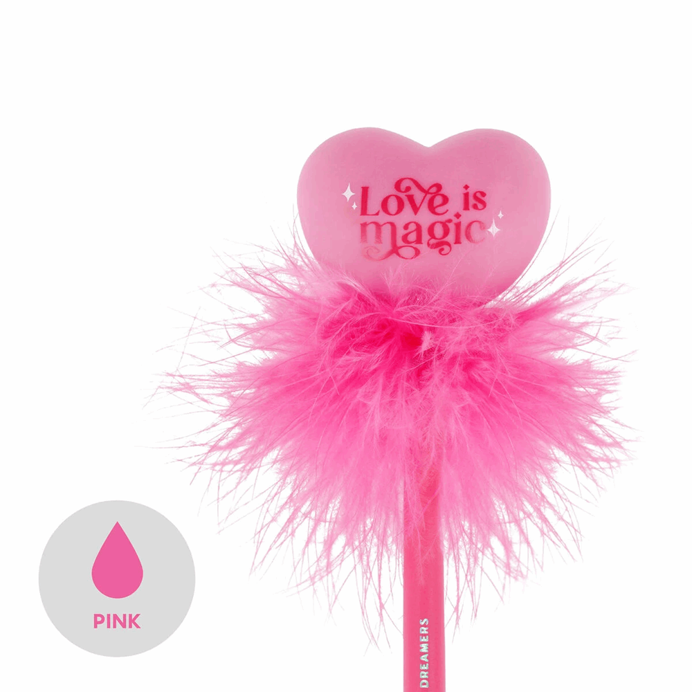 LEGAMI HPLKIT1 LIGHT-UP HEART BALLPOINT PEN - WRITING IS MAGIC - HEART