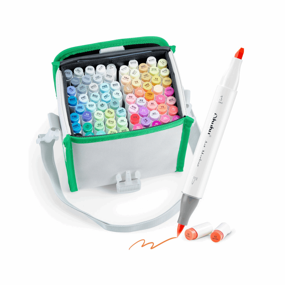OHUHU MARKERS BRUSH & CHISEL SET-72τμχ OHU-Y30-80401-95 OHU-Y30-80404-25
