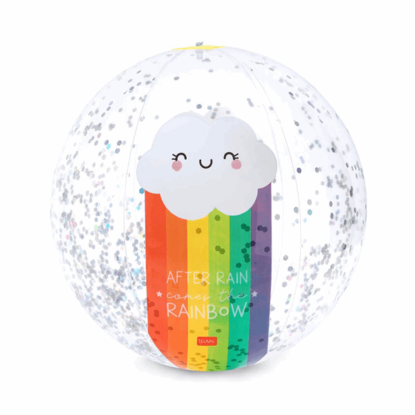 LEGAMI BB0007 GLITTER BEACH BALL - RAINBOW