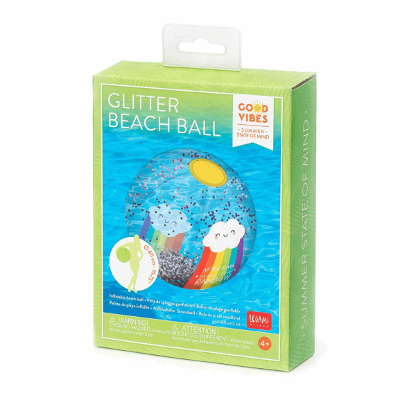 LEGAMI BB0007 GLITTER BEACH BALL - RAINBOW