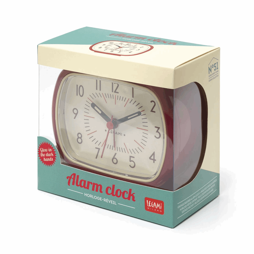 LEGAMI CLO0001 RETRO ALARM CLOCK RED