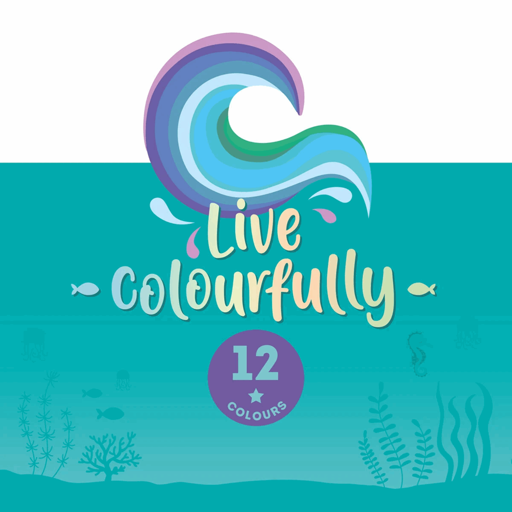 LEGAMI ΣΧΟΛΙΚΕΣ ΞΥΛΟΜΠΟΓΙΕΣ LIVE COLOURFULLY OCEAN PALETTE ΣΕΤ 12τμχ CYAN ΣΕ ΠΛΑΣΤΙΚΗ ΘΗΚΗ EV0002