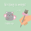 LEGAMI KP0001 WRITING IS MAGIC_LIGHT-UP BALLPOINT PEN - KITTY