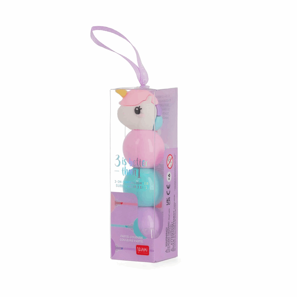 LEGAMI MUMA0001 3-IN-1 HIGHLIGHTER - 3 IS BETTER THAN 1 - UNICORN