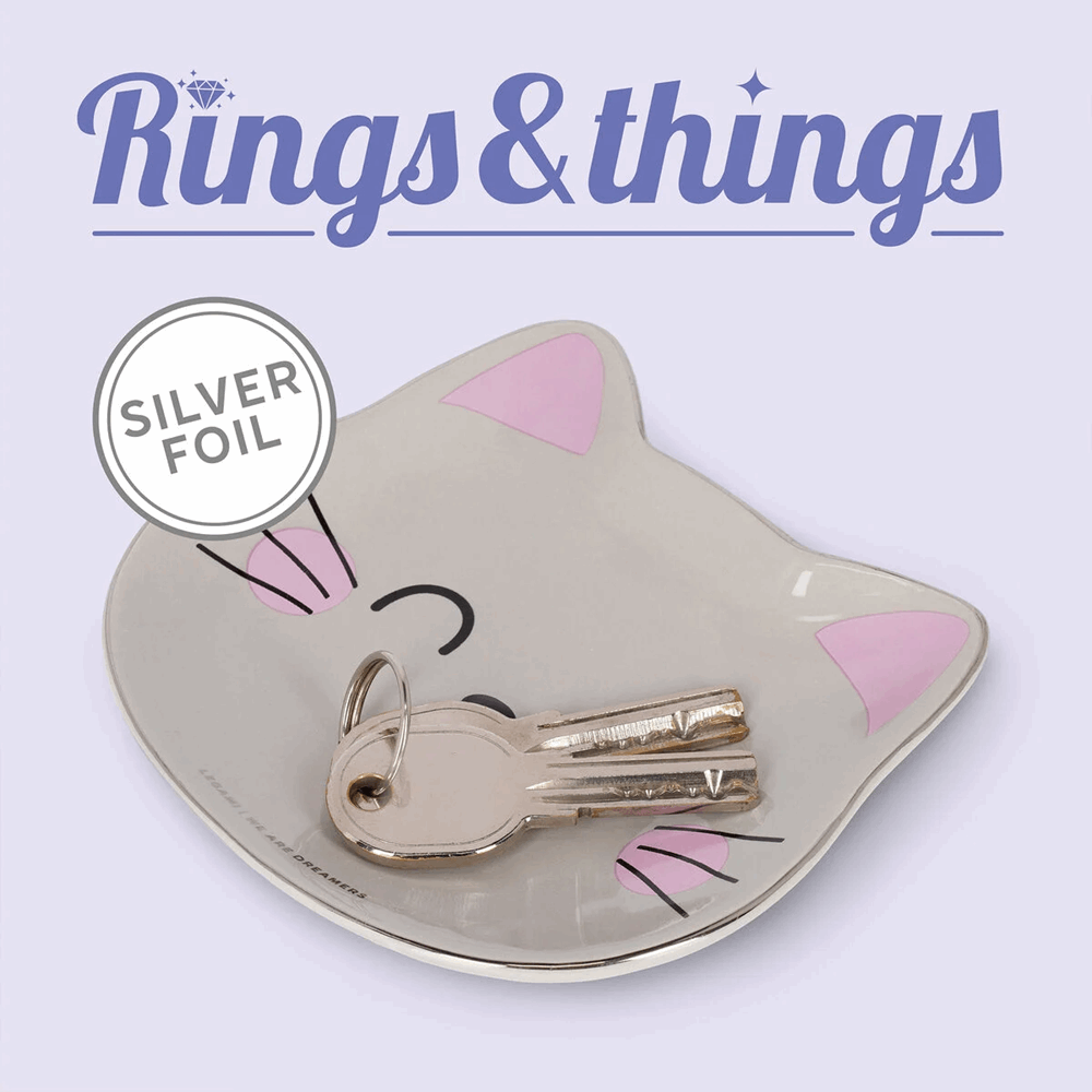LEGAMI CPL0002 RINGS & THINGS - CERAMIC PLATE - KITTY