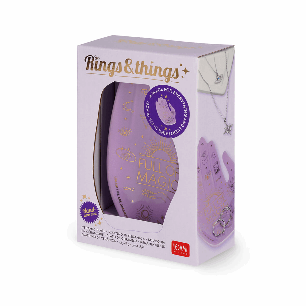LEGAMI CPL0005 RINGS & THINGS - CERAMIC PLATE - MAGIC