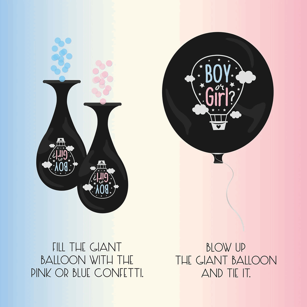 LEGAMI GRK0001 PINK OR BLUE, WE LOVE YOU - GENDER REVEAL PARTY KIT