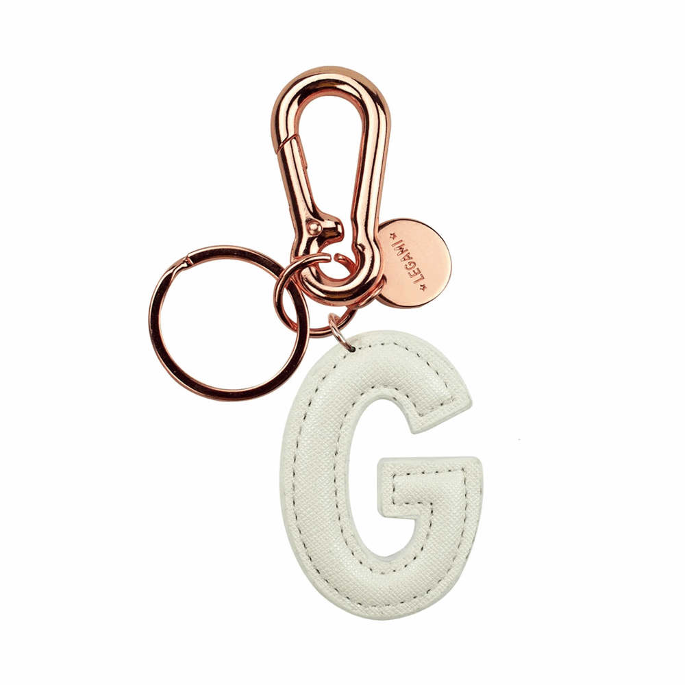 LEGAMI INK0007 MY INITIAL  - KEY RING - G - WHITE