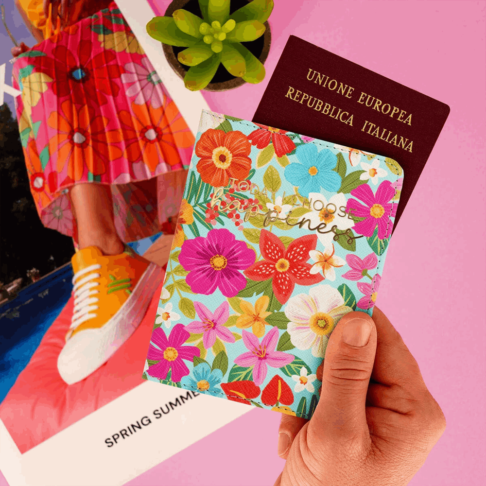 LEGAMI PH0035 PASSPORT HOLDER - FLOWERS
