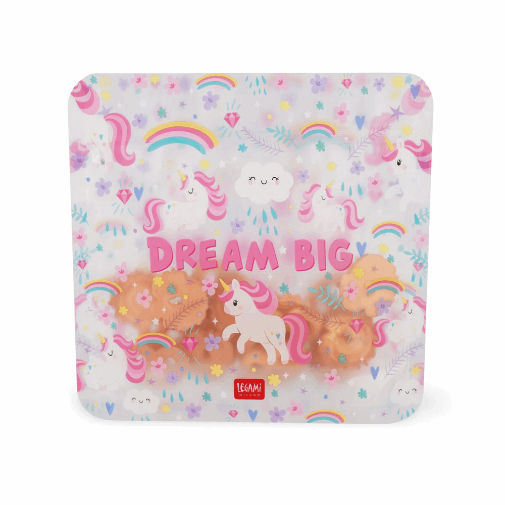 LEGAMI ZB0001 SNACK BAGS - SET OF 3 REUSABLE FOOD POUCHES -  UNICORN