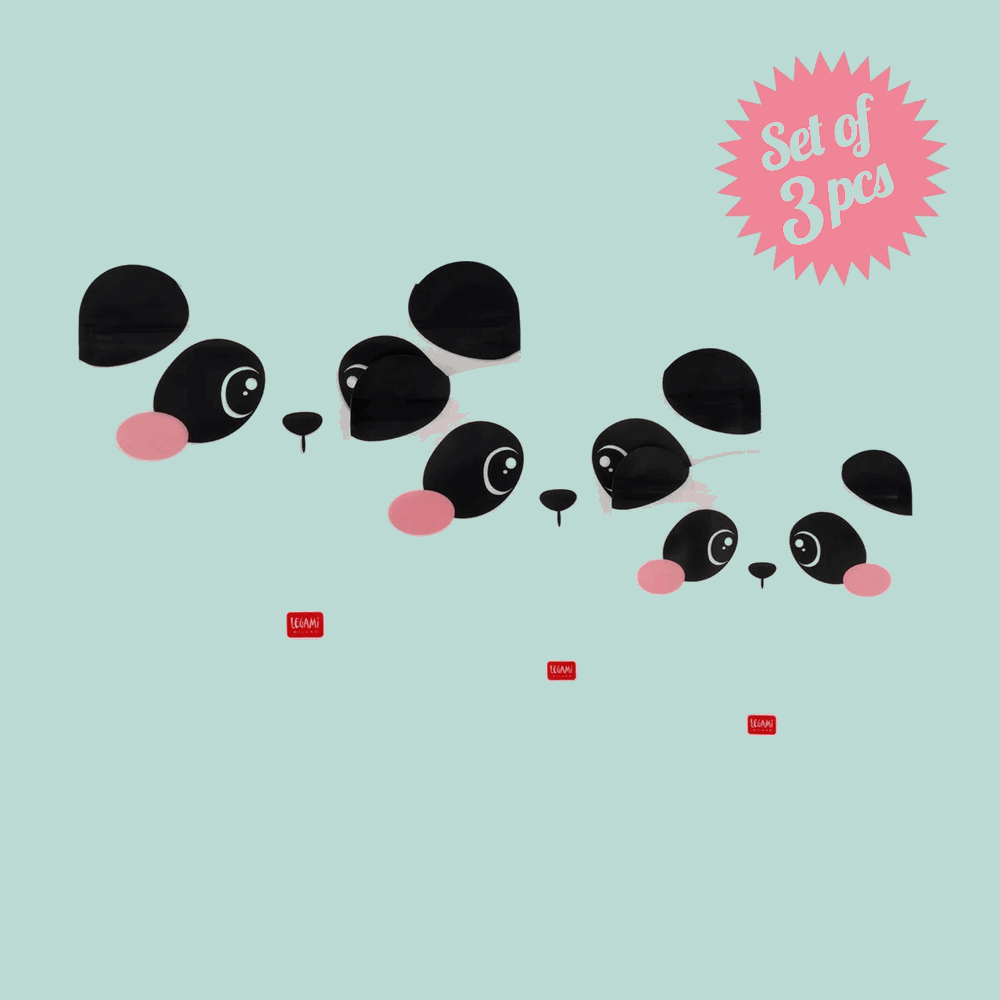 LEGAMI ZB0004 SNACK BAGS - SET OF 3 REUSABLE FOOD POUCHES - PANDA