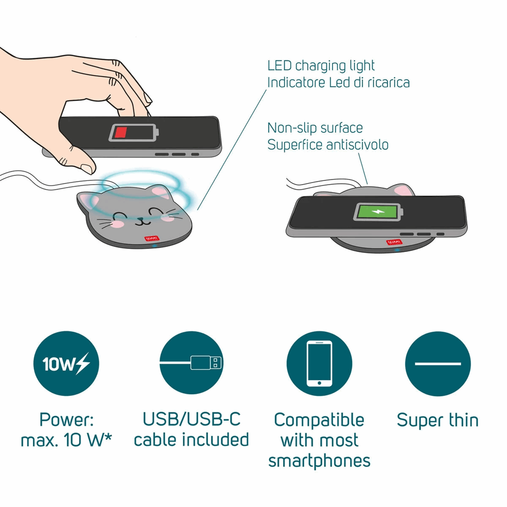 LEGAMI WCHAR0008 SUPER FAST - WIRELESS CHARGER - KITTY