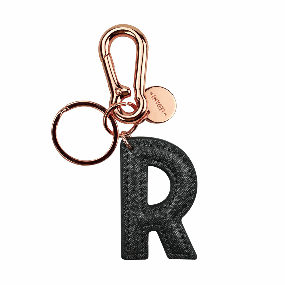 LEGAMI INK0018 MY INITIAL  - KEY RING - R- BLACK