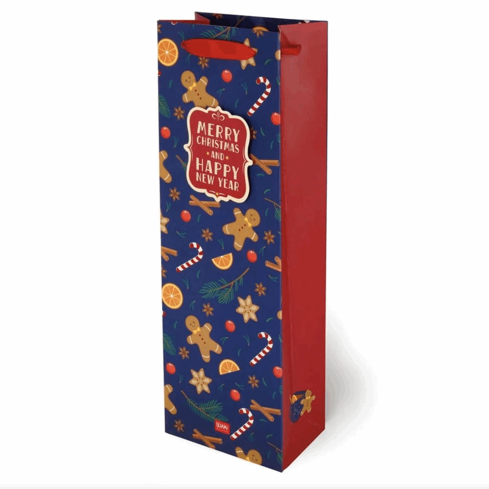 LEGAMI GB0686  GIFT BAG - BOTTLE - GINGERBREAD