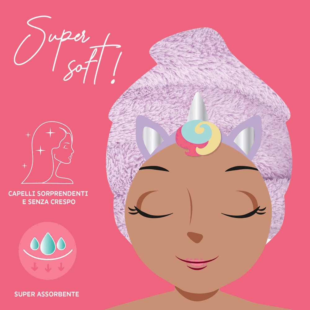 LEGAMI HTW0003 HAIR TURBAN TOWEL - LOVE MY HAIR - UNICORN