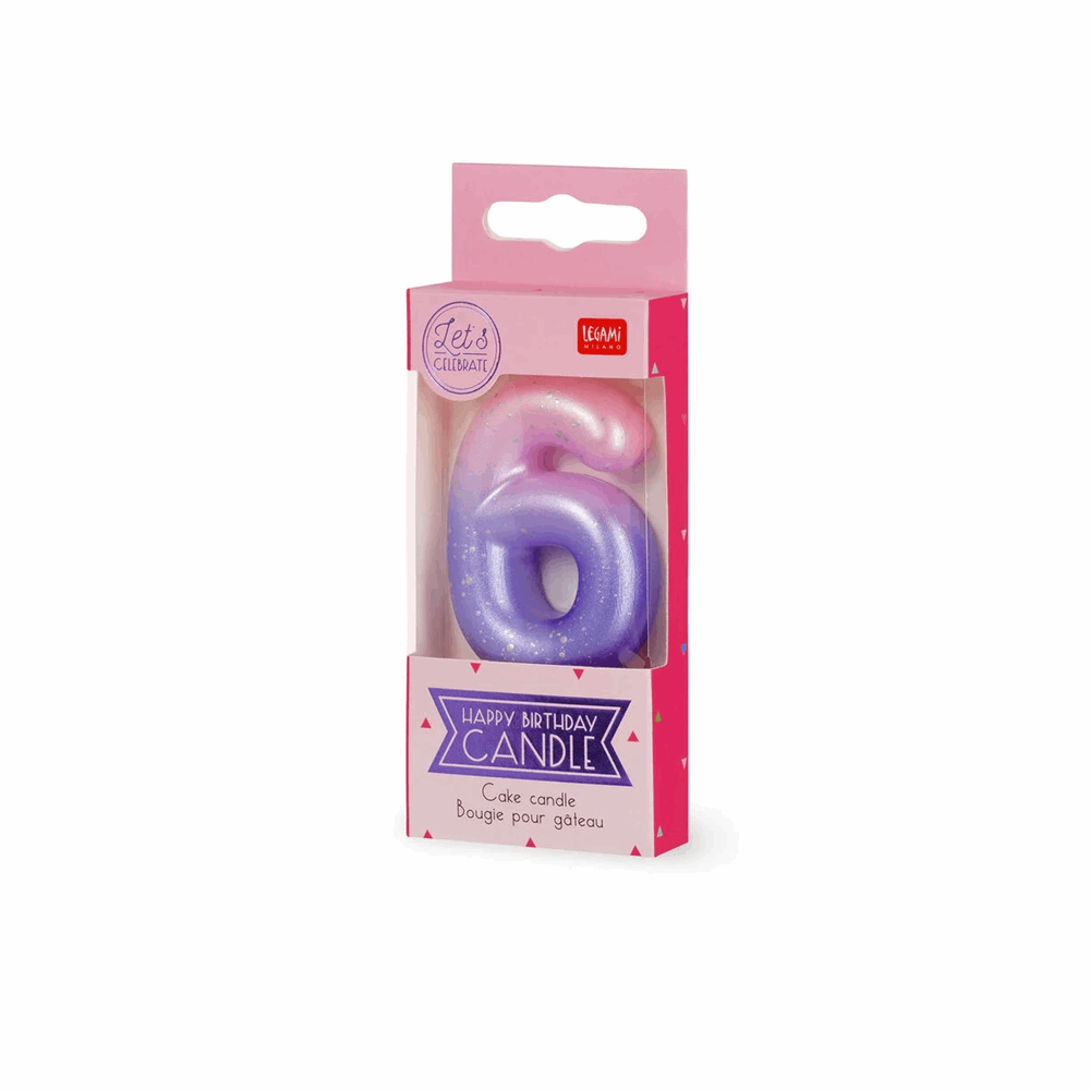 LEGAMI CNU0007 CAKE CANDLE - HAPPY BIRTHDAY CANDLE - PINK - 6