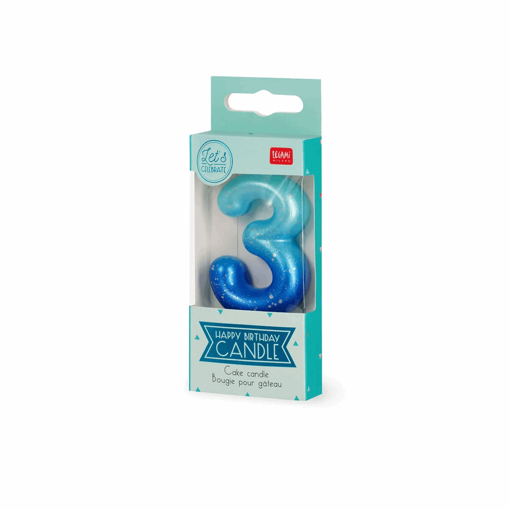 LEGAMI CNU0014 CAKE CANDLE - HAPPY BIRTHDAY CANDLE - BLUE - 3