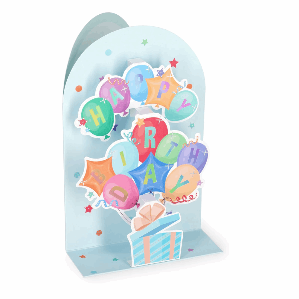 LEGAMI BGPU0009 POP-UP CARD - POP-UP GREETING CARD - BALLOONS