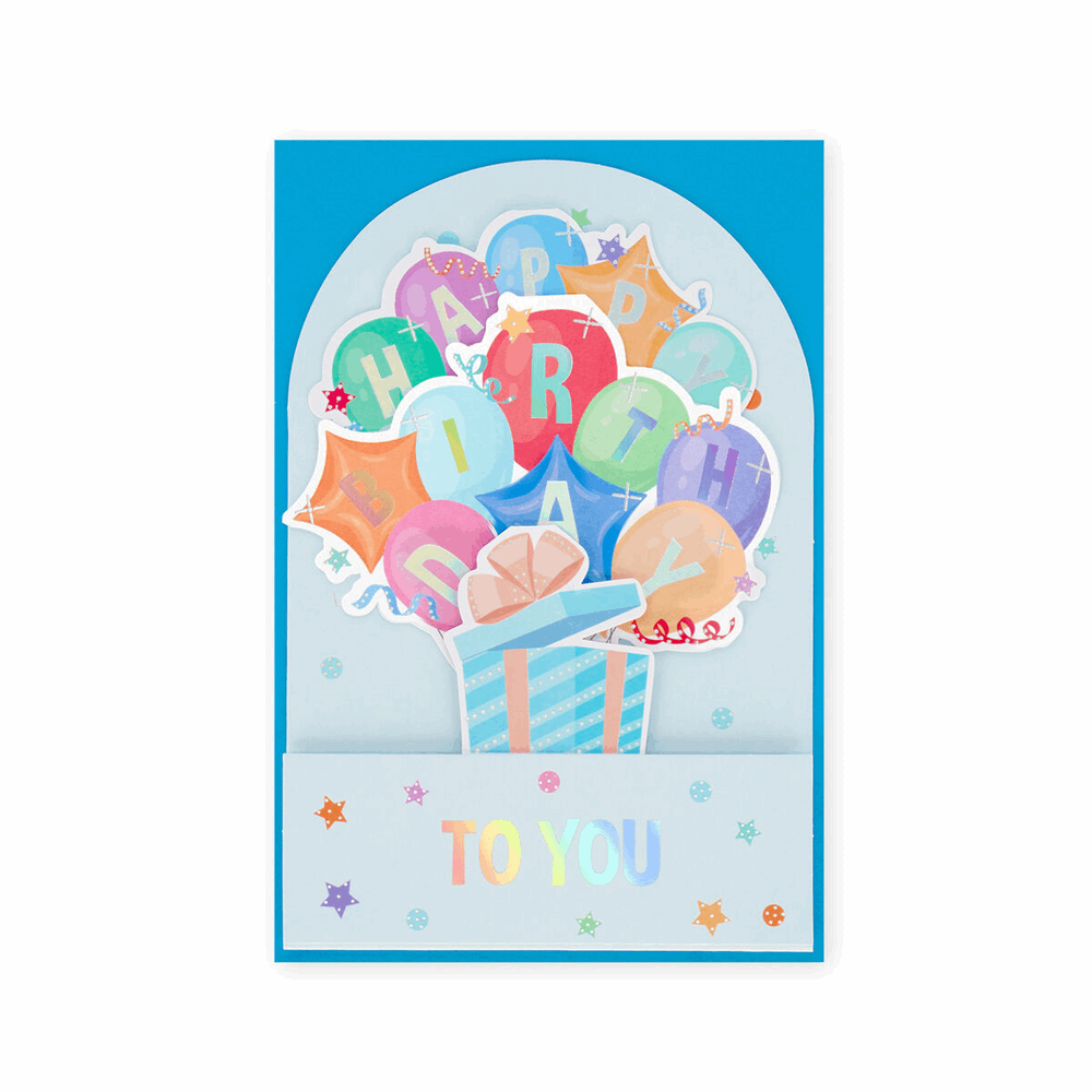 LEGAMI BGPU0009 POP-UP CARD - POP-UP GREETING CARD - BALLOONS