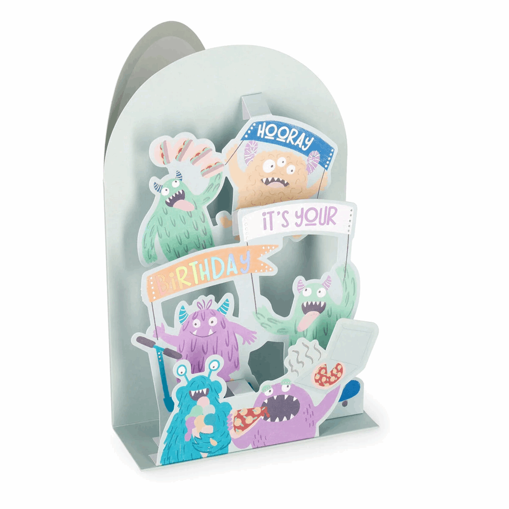LEGAMI BGPU0011 POP-UP CARD - POP-UP GREETING CARD - MONSTER