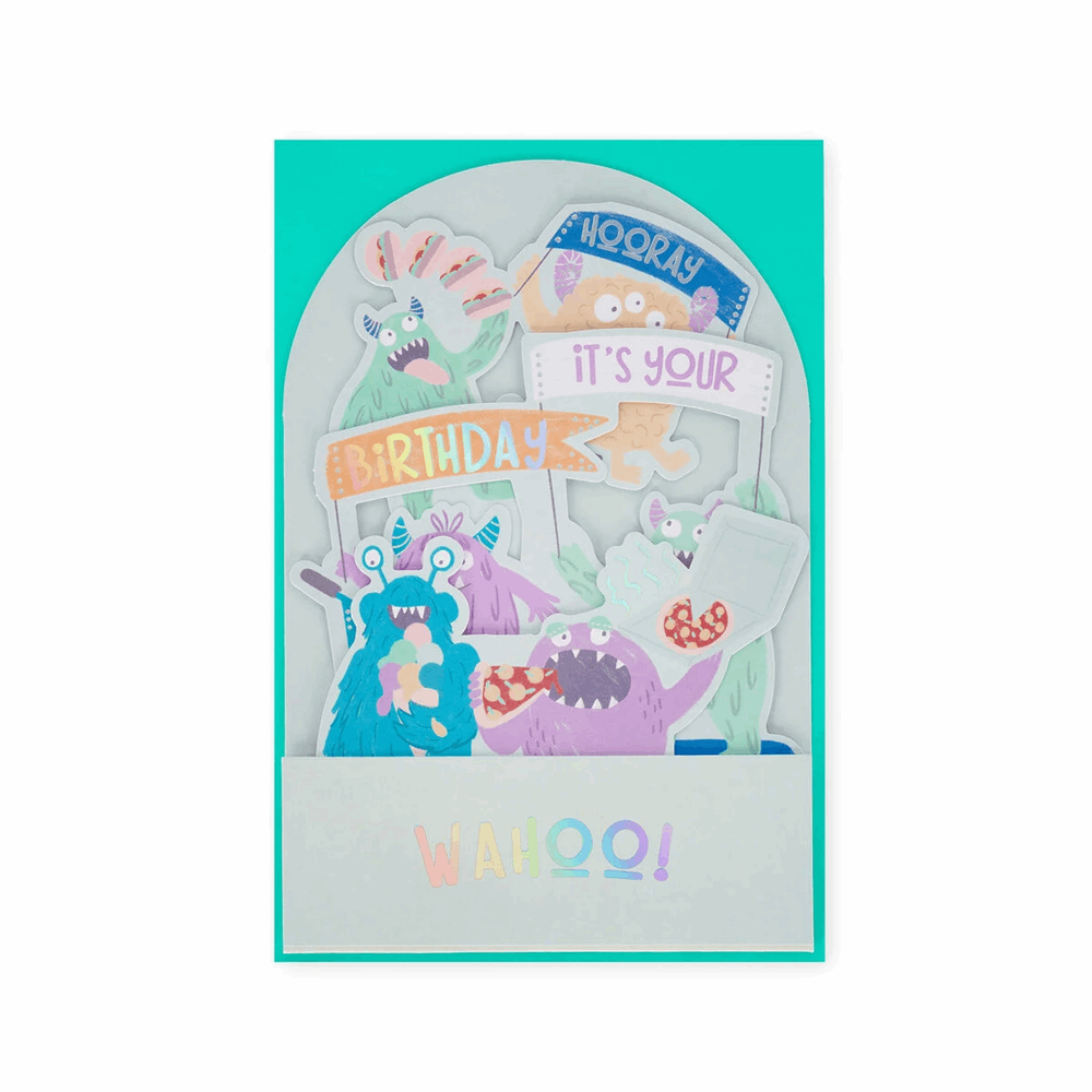 LEGAMI BGPU0011 POP-UP CARD - POP-UP GREETING CARD - MONSTER