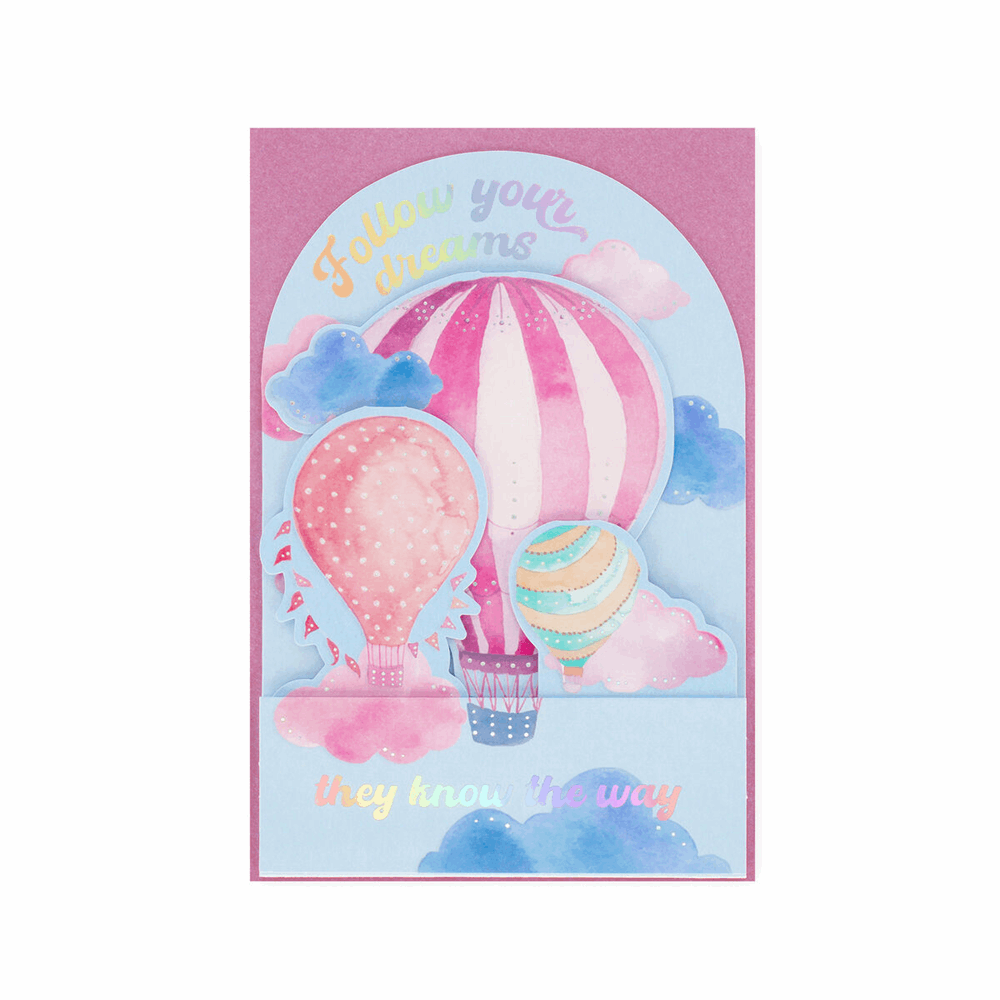 LEGAMI BGPU0022 POP-UP CARD - POP-UP GREETING CARD - AIR BALLOON