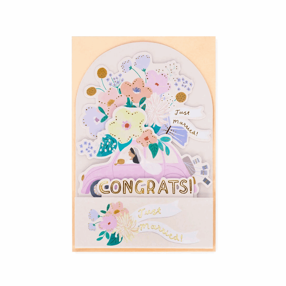 LEGAMI BGPU0024 POP-UP CARD - POP-UP GREETING CARD - WEDDING CAR