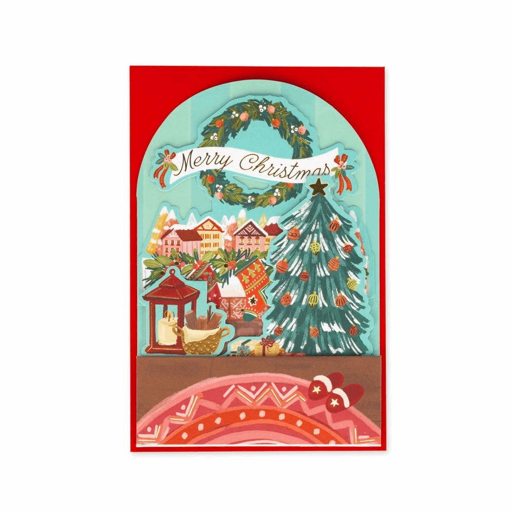 LEGAMI BGPXS0002 POP-UP CARD - POP-UP GREETING CARD - XMAS FIREPLACE