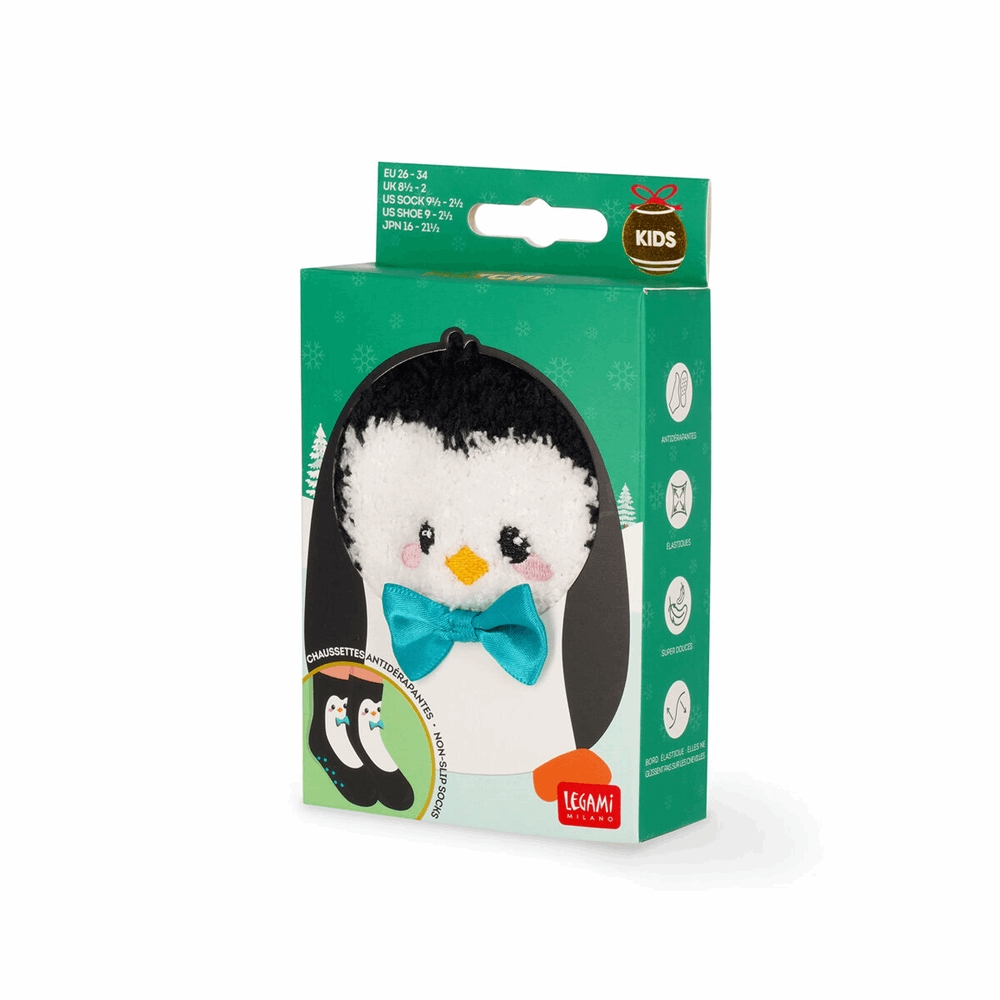 LEGAMI KCSXS0005 NON-SLIP SOCKS - ITS A MATCH! - PENGUIN - KID