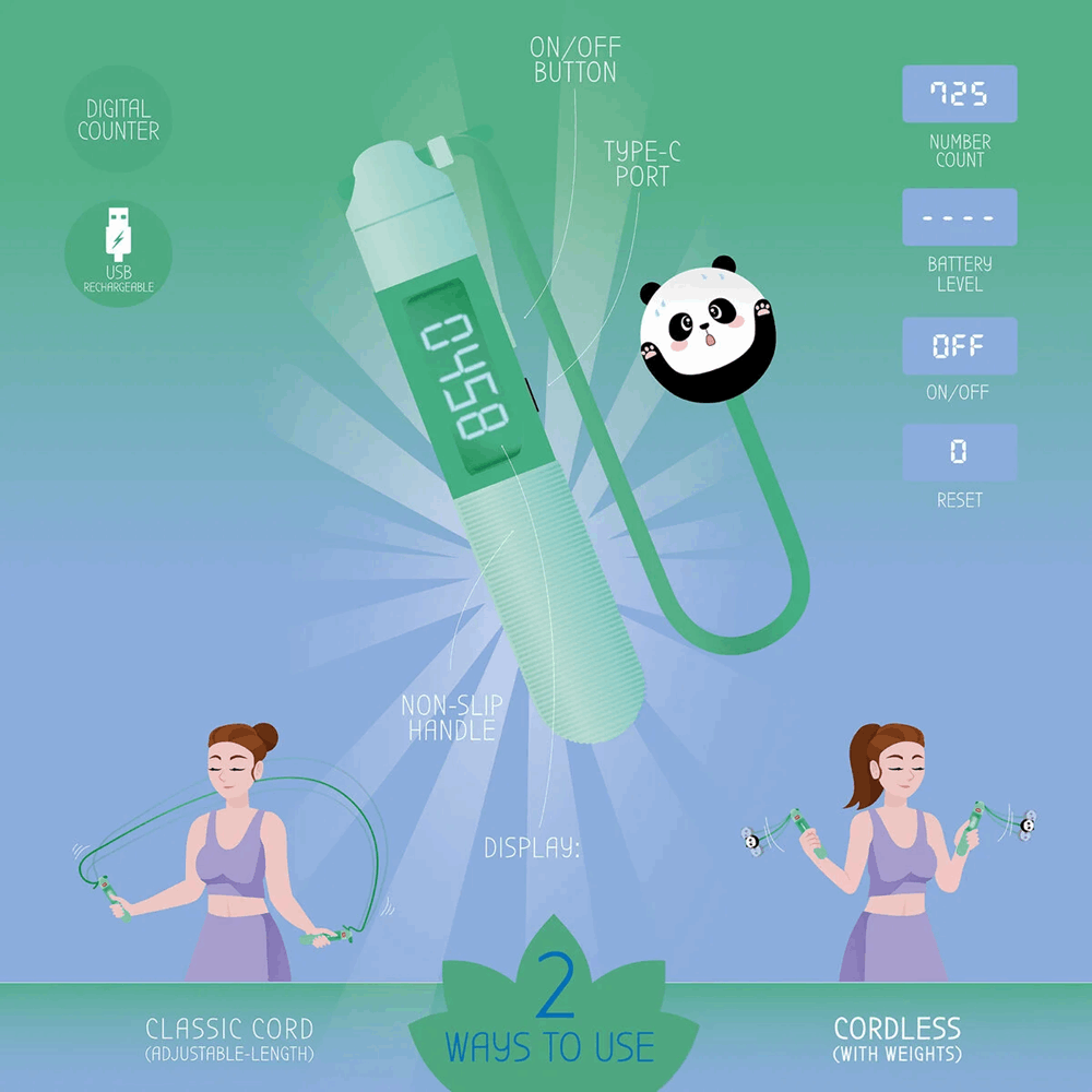 LEGAMI RJR0001 CORDLESS SKIPPING ROPE - JUMP AROUND - PANDA