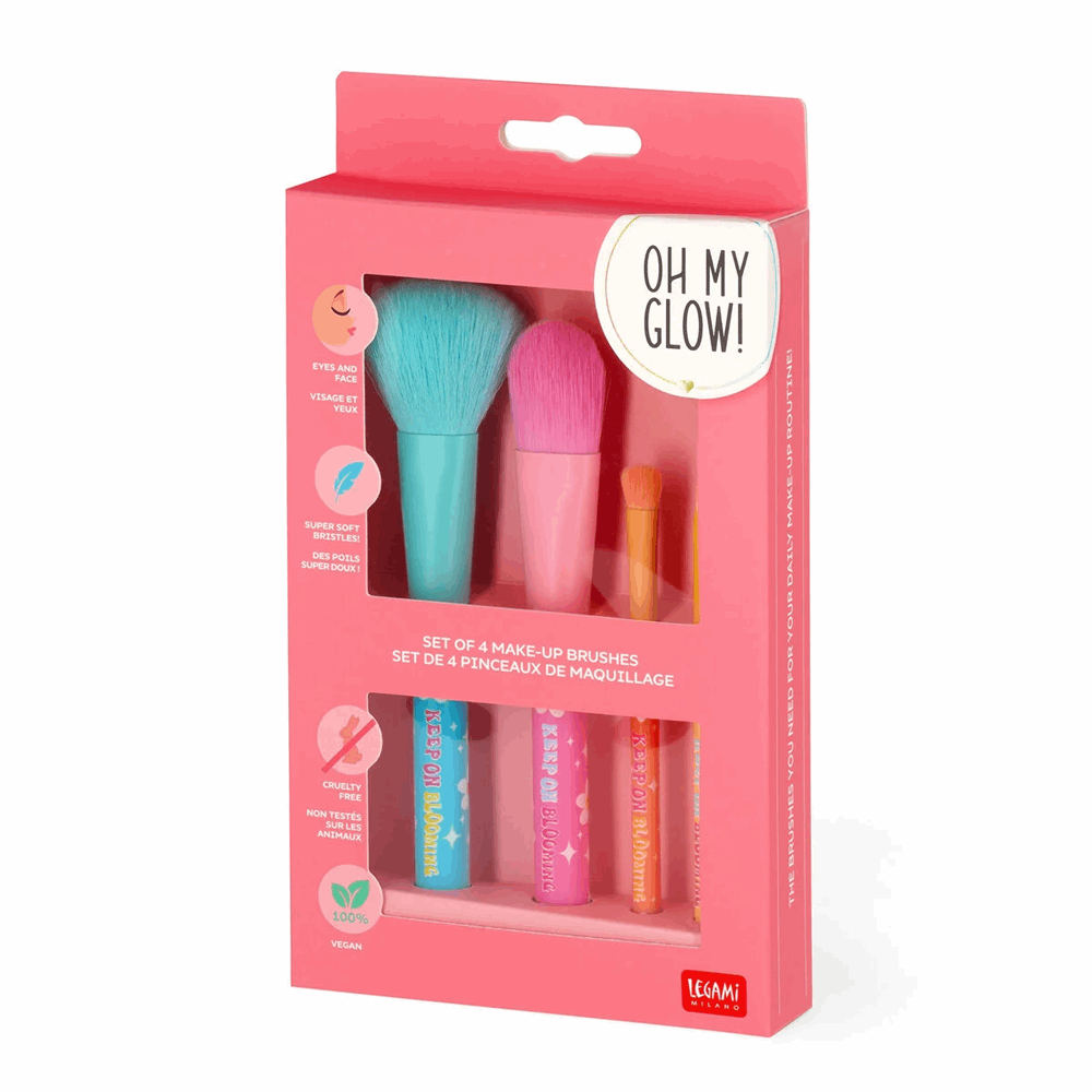 LEGAMI MUBS0004 SET OF 4 MAKEUP BRUSHES - OH MY GLOW! - DAISY