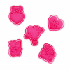 LEGAMI VCC0001 5 COOKIE CUTTERS WITH STAMPS - COOKIE TIME! - LOVE