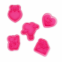 LEGAMI VCC0001 5 COOKIE CUTTERS WITH STAMPS - COOKIE TIME! - LOVE