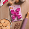 LEGAMI VCC0001 5 COOKIE CUTTERS WITH STAMPS - COOKIE TIME! - LOVE
