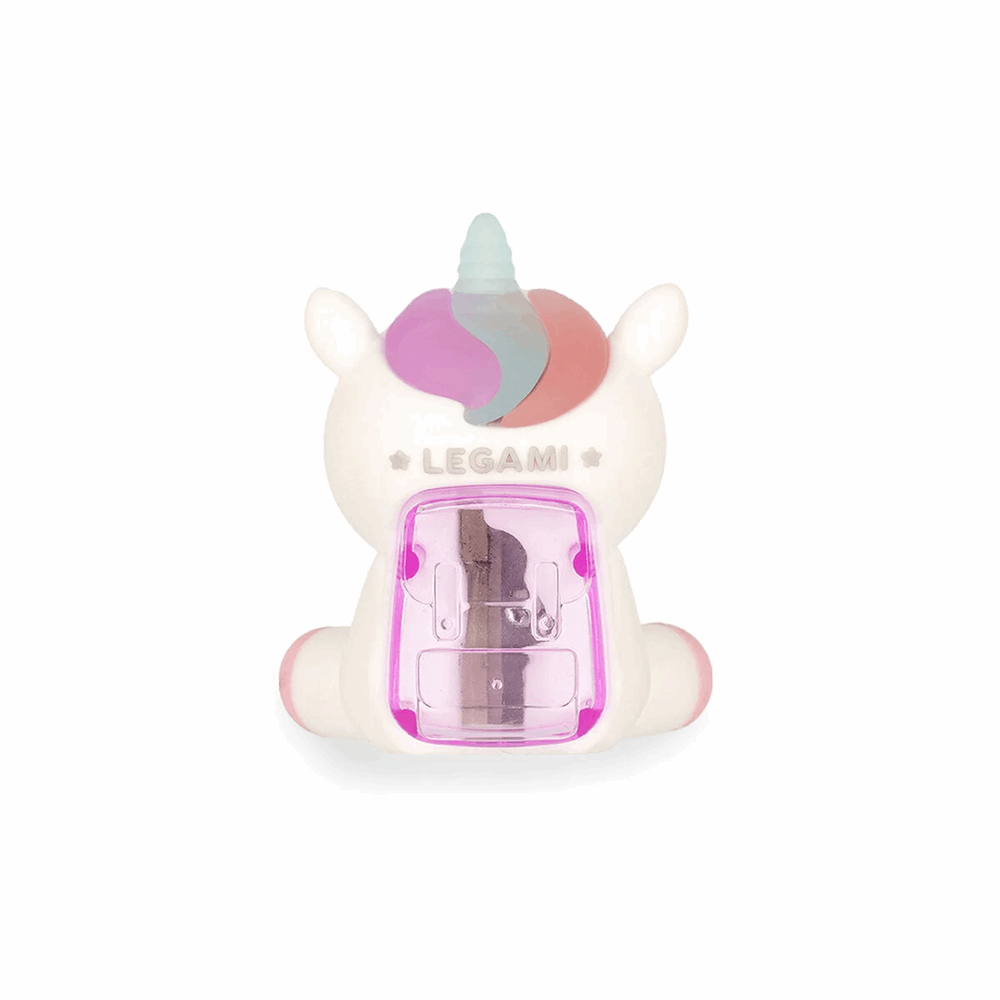 LEGAMI PSL0001 LIGHT-UP PEN. SHARPENER CONT. - SHARPENING IS MAGIC - UNICORN