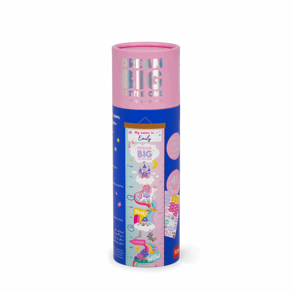 LEGAMI GRC0001 WALL-HANGING HEIGHT CHART - DREAM BIG, LITTLE ONE - UNICORN