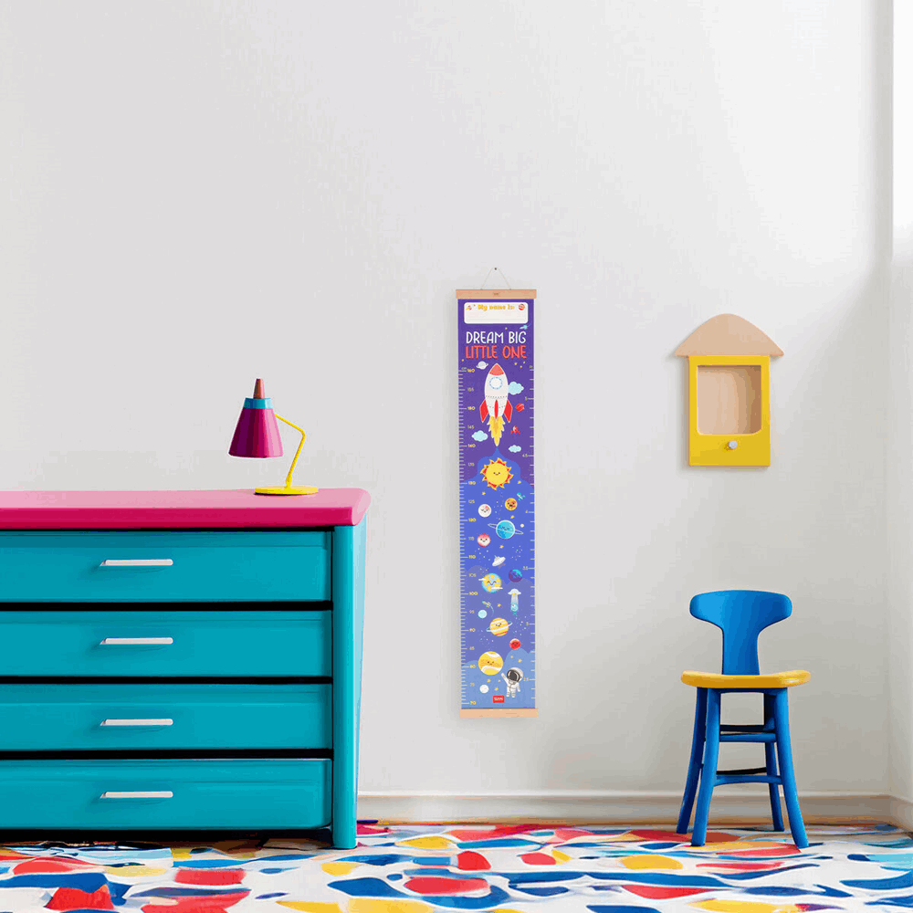 LEGAMI GRC0002 WALL-HANGING HEIGHT CHART - DREAM BIG, LITTLE ONE - SPACE