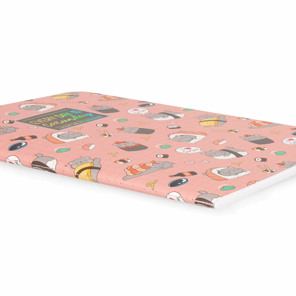 LEGAMI A5NOT0101 ΣΗΜΕΙΩΜΑΤΑΡΙΟ ΛΕΥΚΟ - QUADERNO - MEDIUM - SUSHI CAT